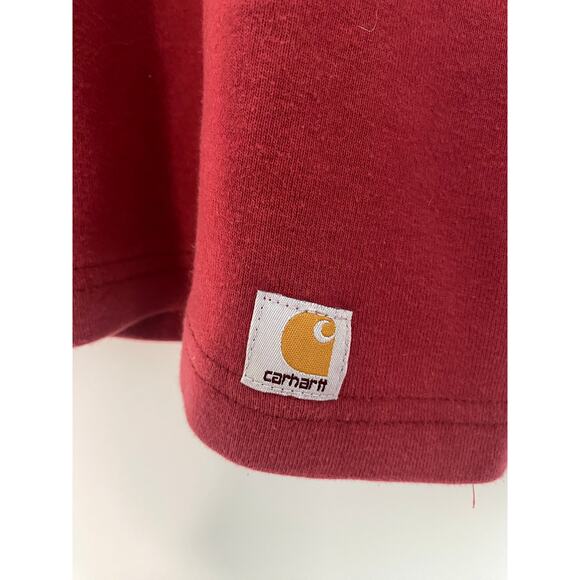 Carhart‎ Womens Vintage Faded Red Long Sleeve V Neck Shirt Large 12-14 Layering - Picture 4 of 9